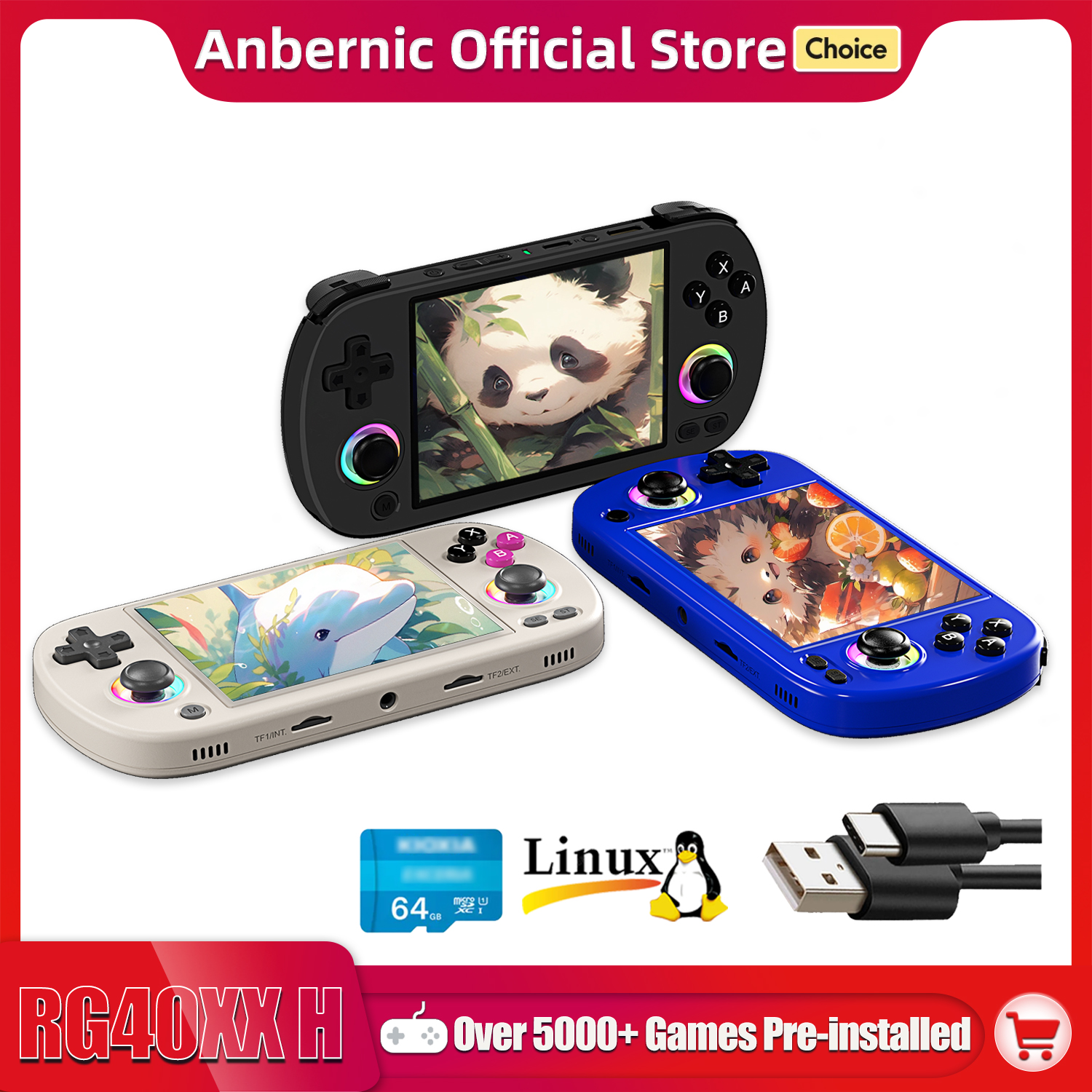 Gaming Console R36 Ultra - ANBERNIC RG40XX H Handheld Game Console