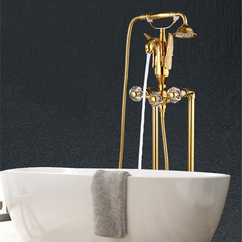 Tuqiu Gold Bathtub Faucet Set  – обзор и цена Controller Stand Holder