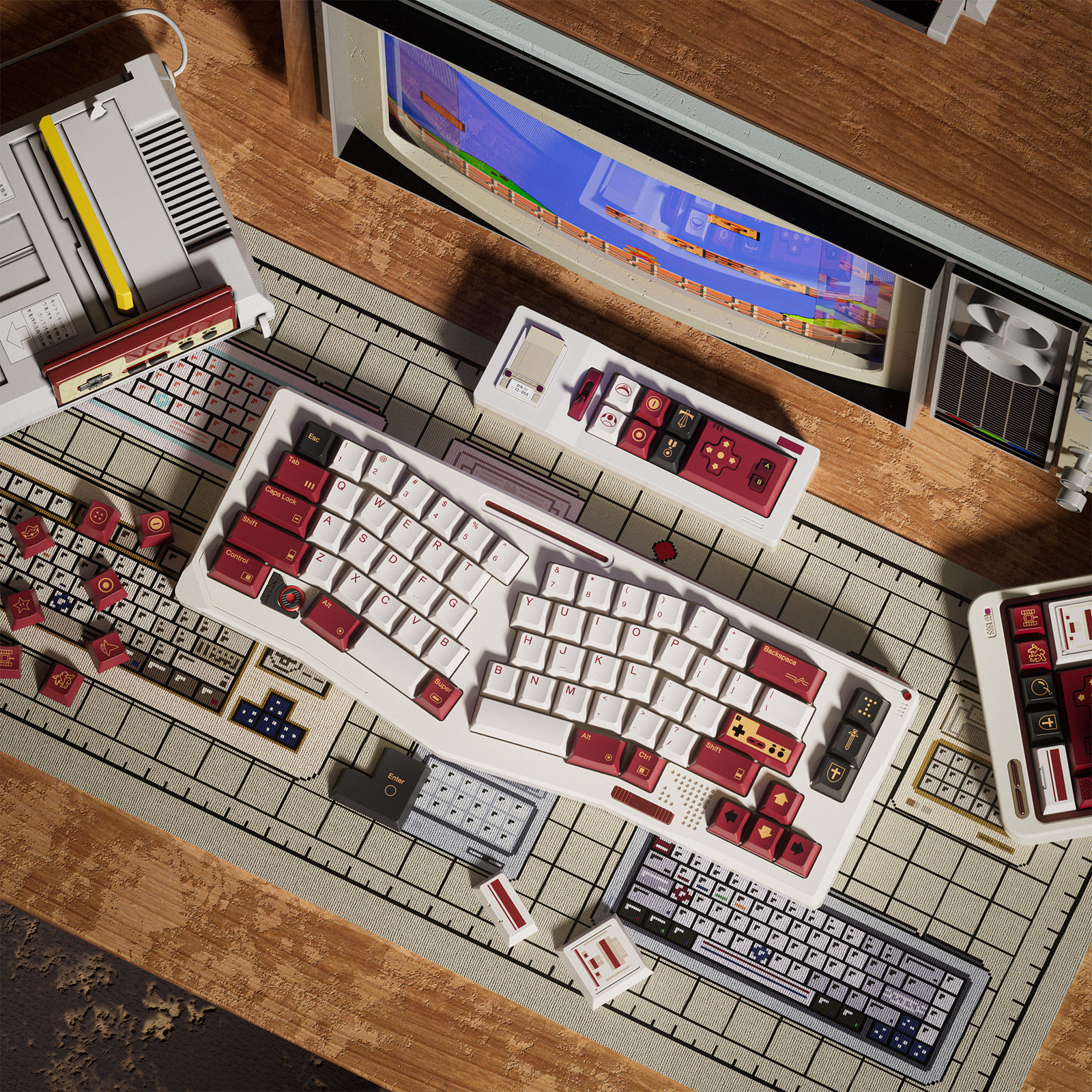 80Retros FC1983 Retro Red And  – обзор и цена Gaming Console Keyboard